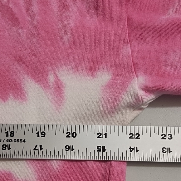 Tie-Dye French Terry Sweatshirt Top 3/4 Sleeves Drop Shoulder Boxy - Picture 3 of 13